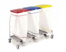 Laundry trolley with lid and pedal