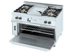 Frytop cooker 4 burners + oven