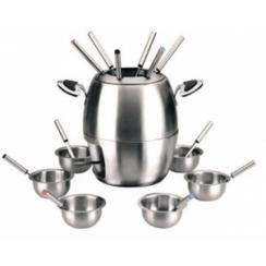 FONDUE FOR 6 PEOPLE IN STAINLESS STEEL. 18/10