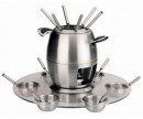 FONDUE FOR 6 PEOPLE IN STAINLESS STEEL. BASE WITH GLASS