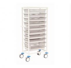 multifunctional hospital trolley with 10 baskets or shelves